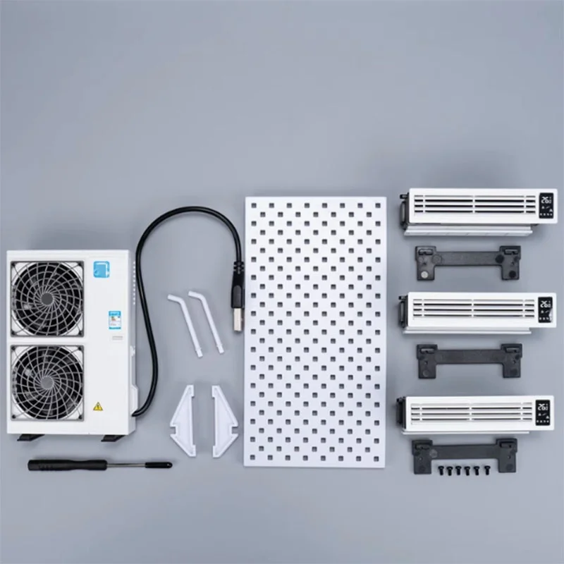 1 conjunto de máquina de duto ar condicionado terno para 1/12 1/14 tamiya rc caminhão carro várias cenas decoração