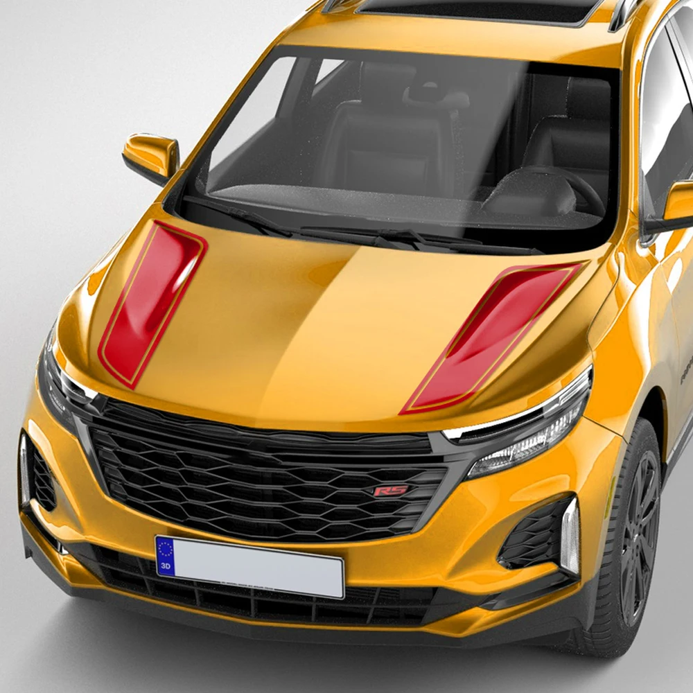 Car Hood Bonnet Racing Sport Vinyl Decal Sticker Stripes Kit Compatible with Chevrolet Equinox 2018 - Present