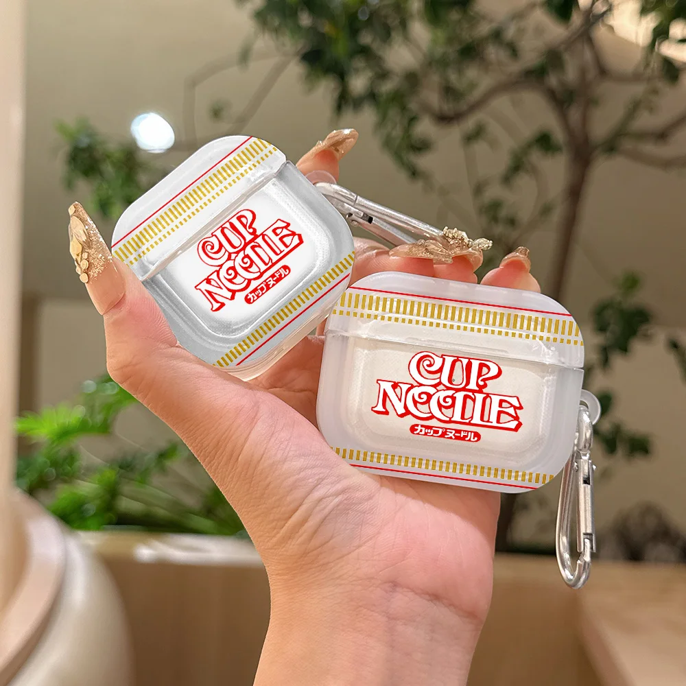 Nissin Instant Noodles Transparente Silikonhülle für Airpods 4 3 Pro 2 1 Kabellose Kopfhörer Pro2 Schutzhüllen