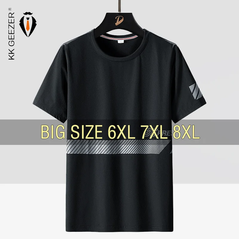 T Shirt Men Streetwear Nylon 6XL 7XL 8XL Plus Size Short Sleeve Oversize Black T-shirts Summer shirt Fashion Loose Dropshipping