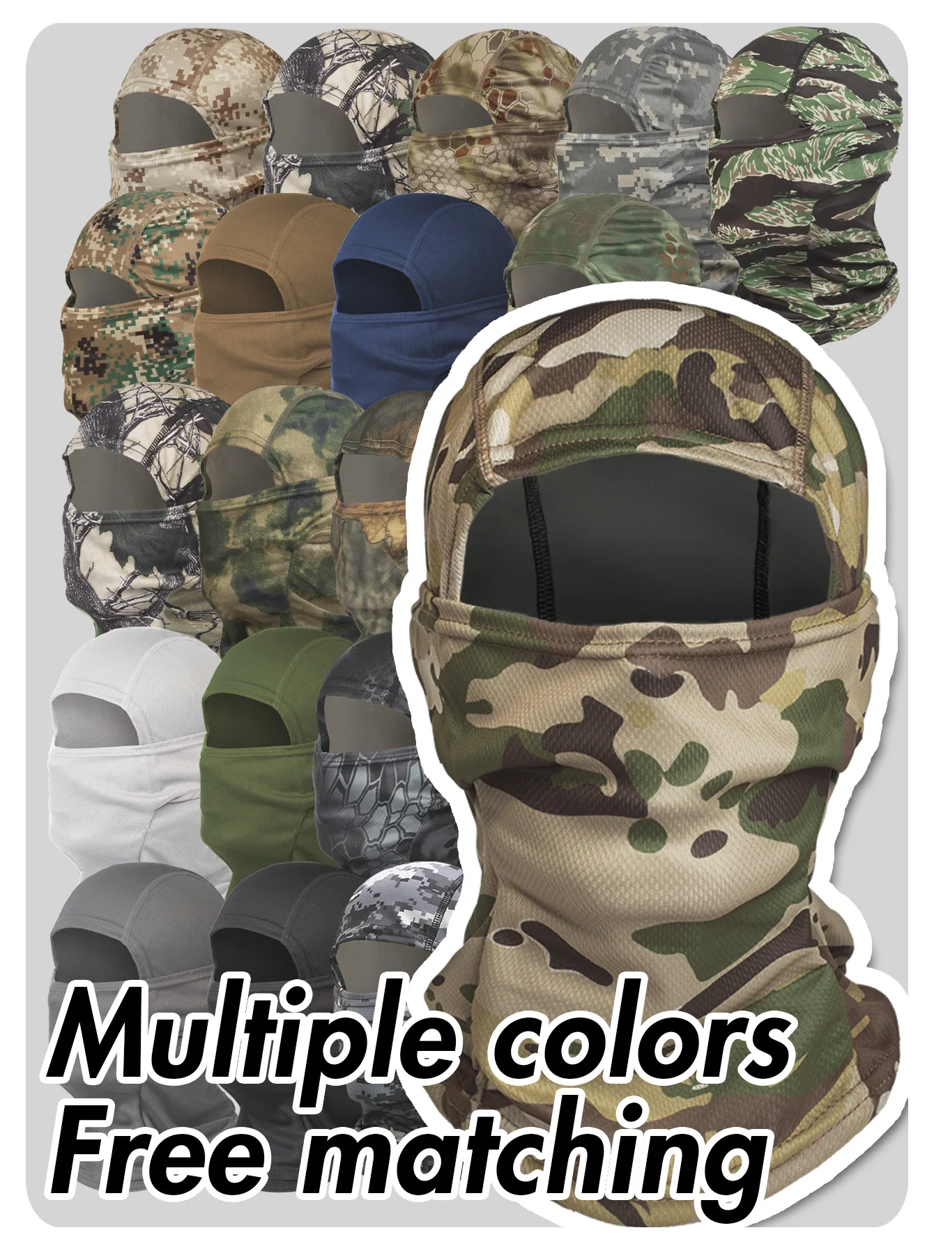 Musion Sturmhaube, atmungsaktives Netz, UV-Schutz, Motorrad-Vollgesichtsmaske, Sturmhaube, bedruckt, Reitkopfbedeckung – Detail 1