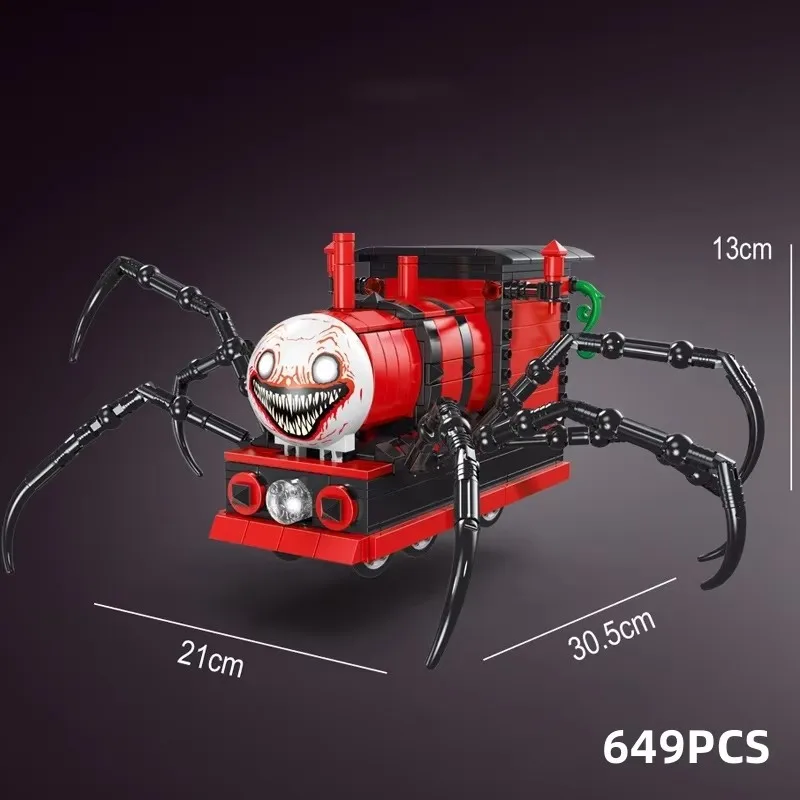 MOC Horrors – ensemble de blocs de construction choo-choo Charles, figurines d'animaux de Train araignée, jouets en briques pour enfants, cadeaux d'anniversaire