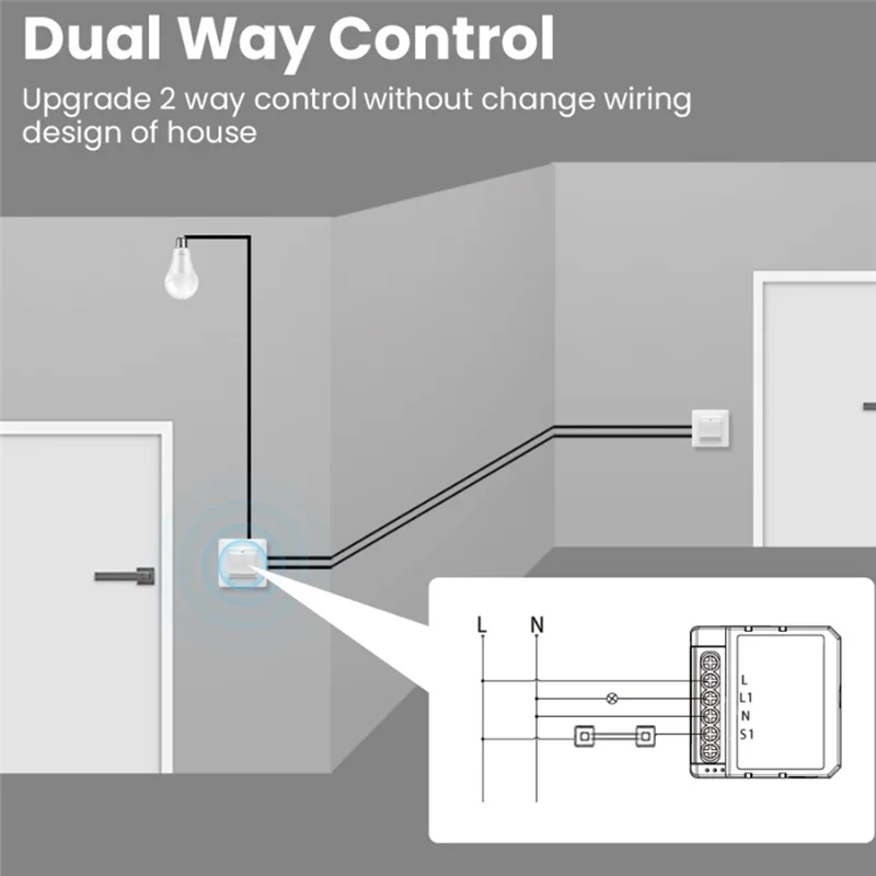 Tuya inteligente wifi interruptor de luz controle de 2 vias mini disjuntor controlado por yandex alexa google casa fácil instalação fácil de usar