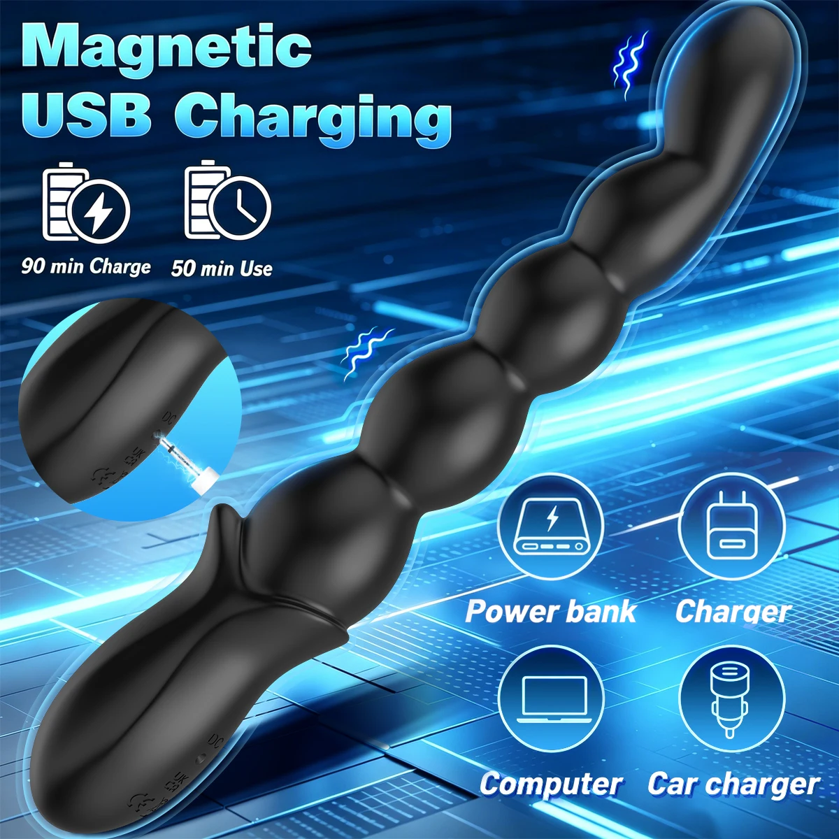 10 Vibrating Anal Bead Prostate Massager APP Control Butt Plug Adult Sex Toy for Male Beginners and Female Partners view 4
