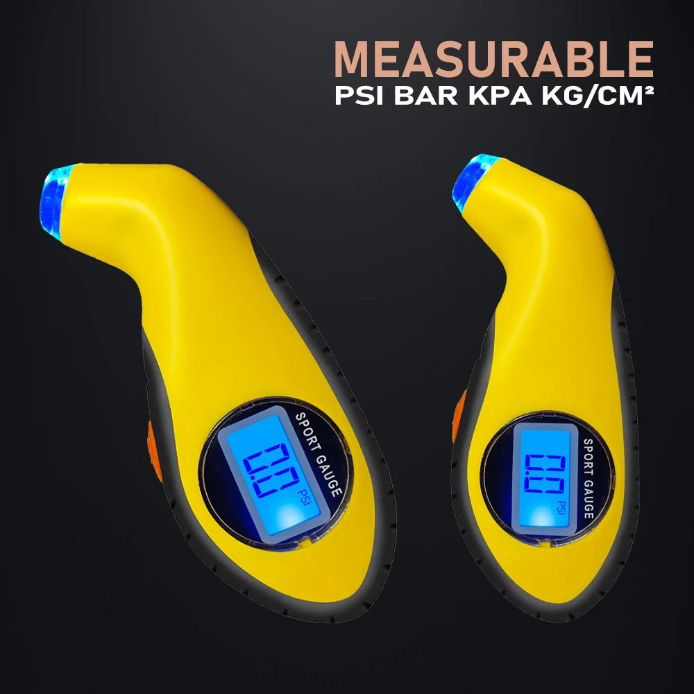 Bike Tire Pressure Gauge Backlight High Precision Digital Tire Pressure Monitoring Car Tyre Air Pressure Gauge Meter LCD Display