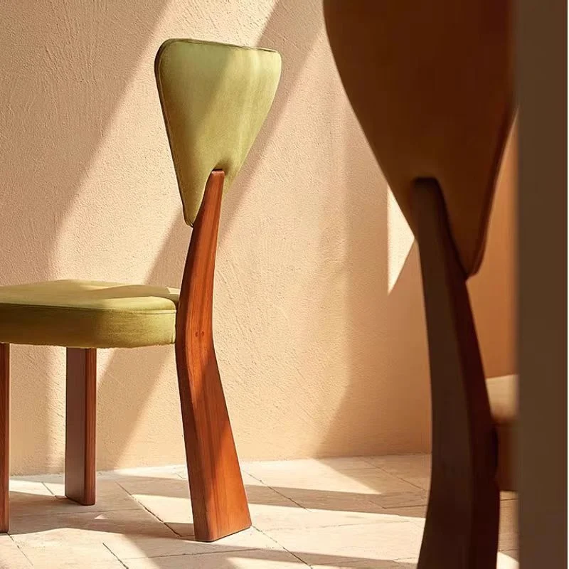 /High Quality Scandinavian Retro Home Wooden Chair Designer Solid Pine Soft Back French Makeup Revolving Usage For Kitchen Table