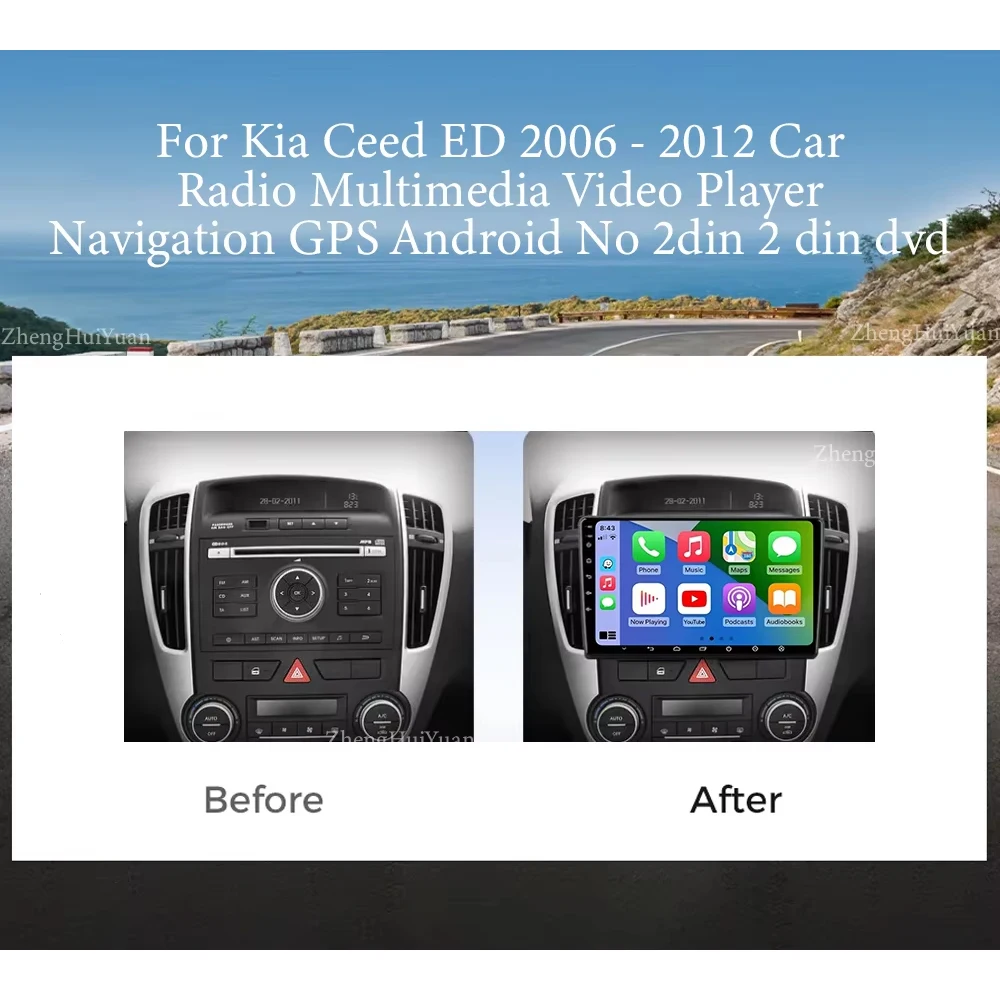 Android 16 Carplay Auto For Kia Ceed ED 2006 - 2013 4G Car Radio Multimedia Video Player Navigation GPS  WIFI 4G DSP DVD DSP 4G