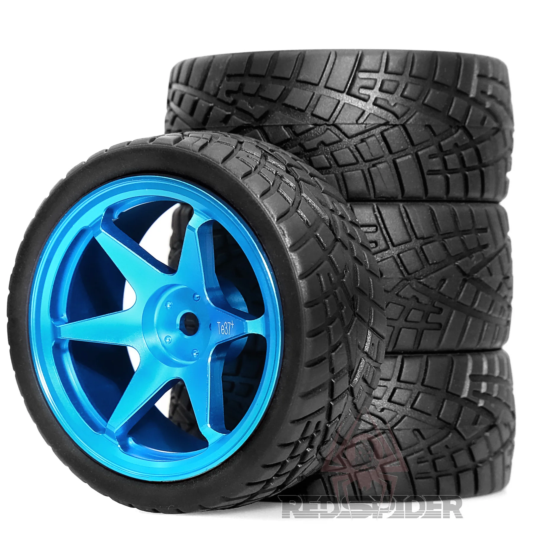 4 stuks 1/10 Schaal RC Rally Racing Banden met Aluminium Wielen Diameter 2.56 'voor Tamiya TT01 TT02 XV01 TA06 A959 PTG2 HPI KYOSHO