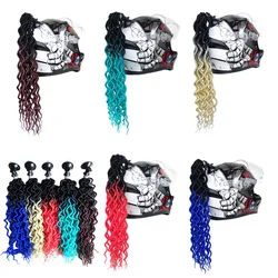 Motorcycle Helmet Braids Woman Wig Curly Dirty Braid Motorbike Helmet Decoration Sticker Ponytail With Sucker Cosplay Styling