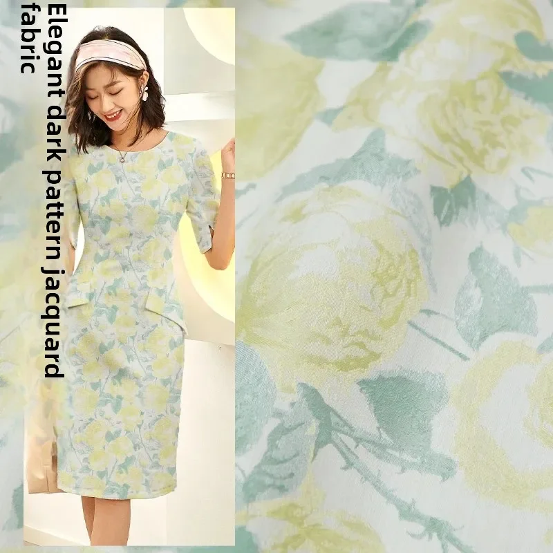 

Окрашенная в пряжу жаккардовая ткань, весна-лето, маленькое свежее атласное платье, костюм, брюки, одежда, европейский бренд, модный дизайн, ткань для шитья