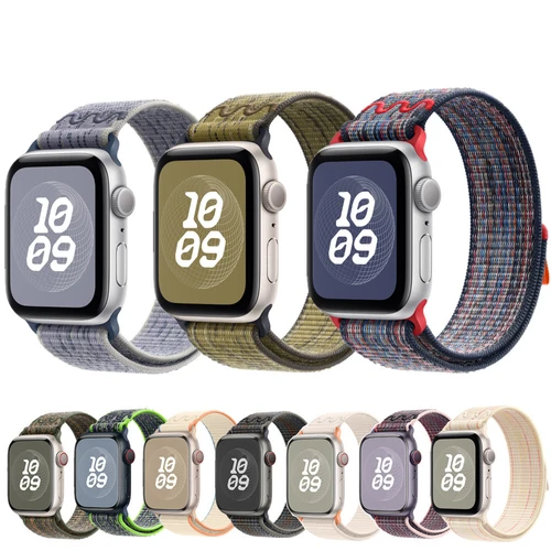 애플 워치 밴드용 나일론 스포츠 스트랩, 울트라 2 49mm, 나이키 루프 팔찌, iWatch S10 9 8 7 6 5 4 3 se 46mm 45mm 44mm 41mm 42mm 