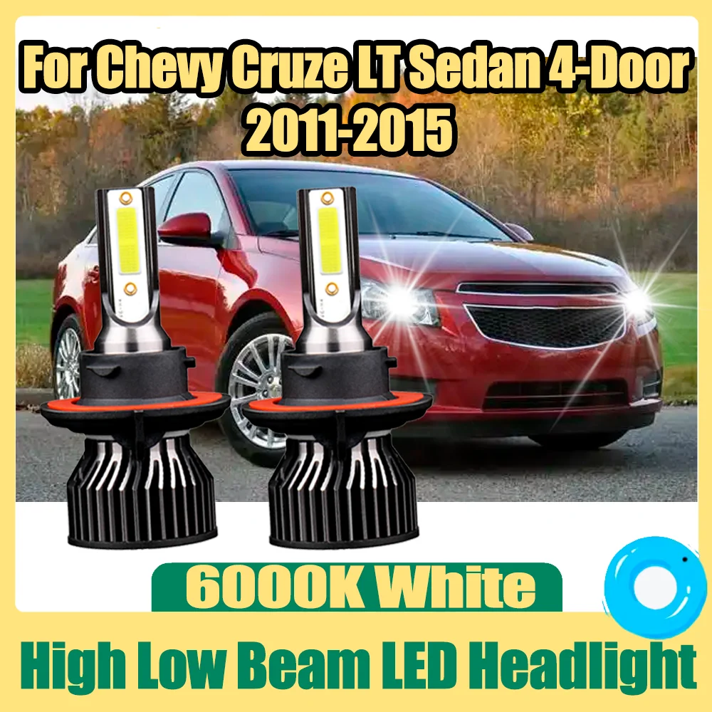 

H13 Светодиодные фары дальнего ближнего света 120 Вт Turbo Автолампы 6000K Белые автомобильные фары 12 В Для Chevy Cruze LT Седан 4-дверный 2011-2015