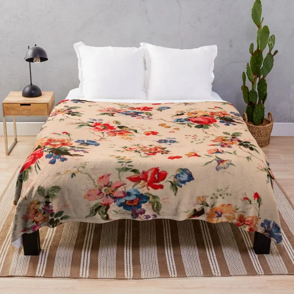 

Vintage Floral Pattern Throw Blanket Warm Comfortable Blanket Gift for Parents Friends