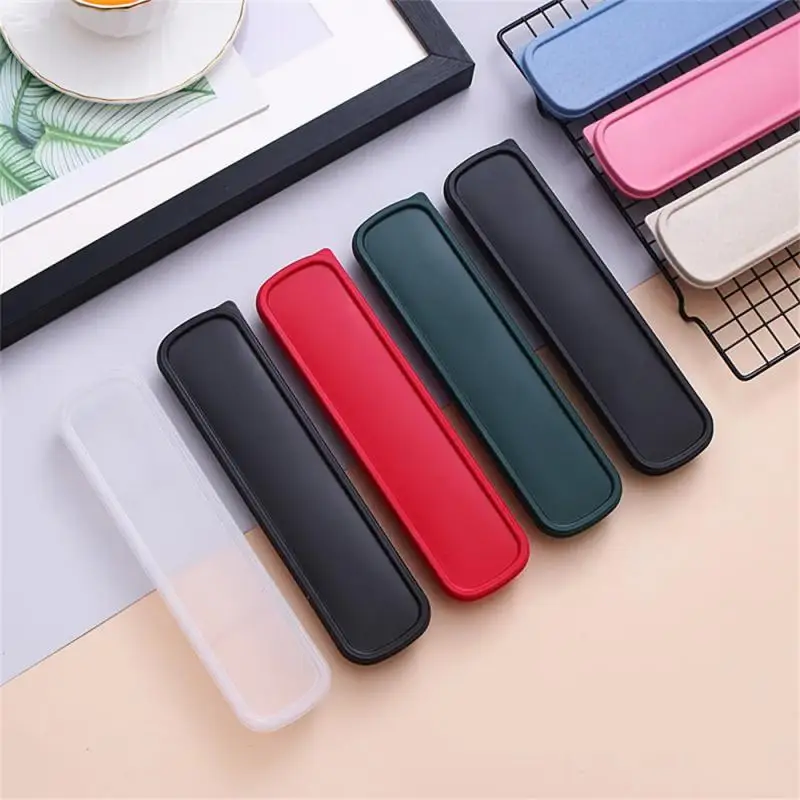 Wheat Straw Tableware Box Multicolor Portable Cutlery Case Spoon Fork Storage Box Students Household Dinnerware Bag Kitchen Tool