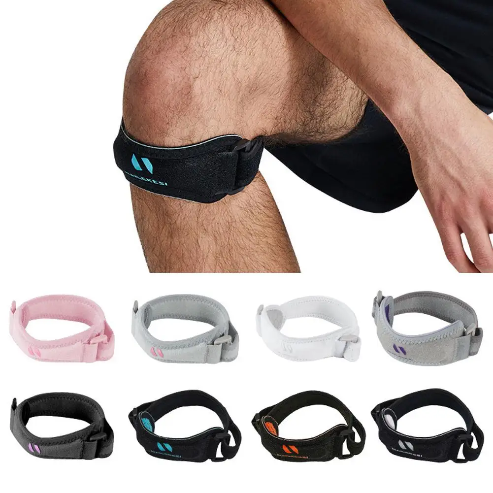 1 قطعة دعامة دعم الركبة الرضفة استقرار حزام قابل للتعديل لتشغيل التنزه كرة السلة لاعبا الركبة التهاب الأوتار الإغاثة