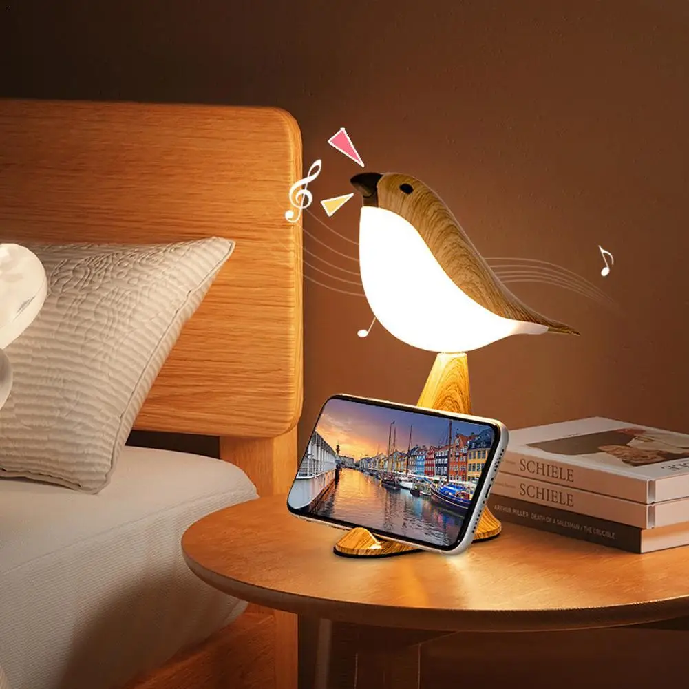

Creative Magpie Table Lamp Aroma USB Charging Adjustable Brightness Bird Table Lamp With Remote Control For Bedroom Phone Stand