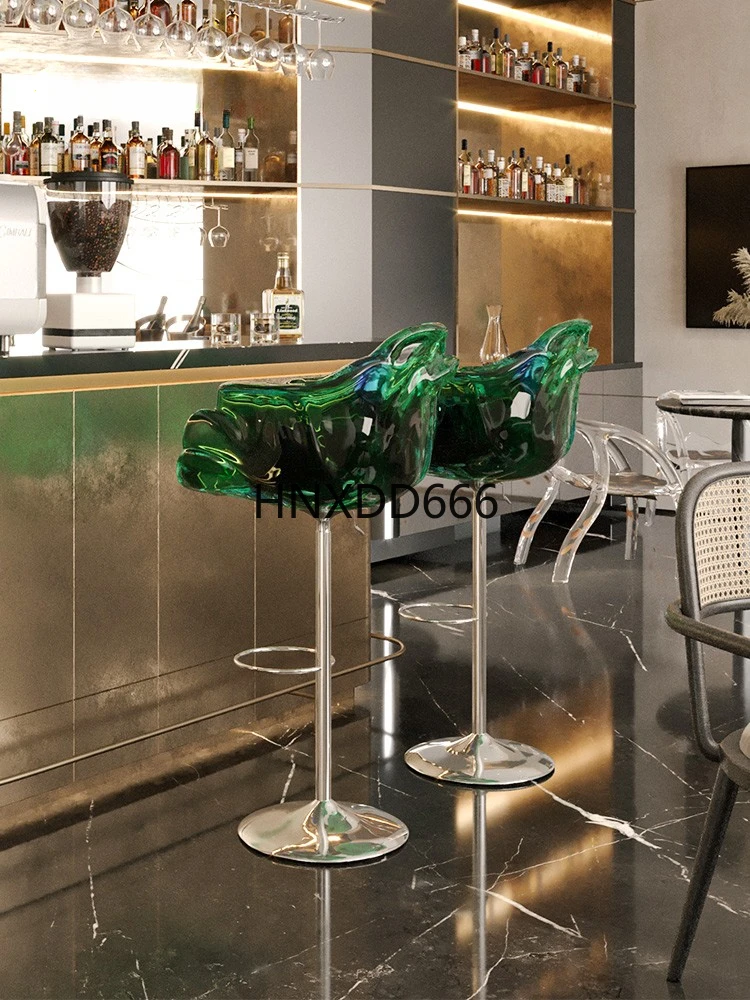 Lifting Bar Chair Transparent Resin Island Back Chair