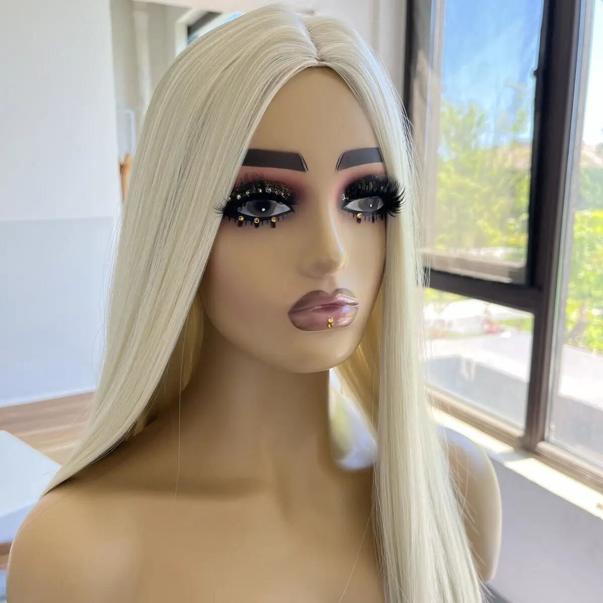 Bleach blonde Cosplay Party Long Straight Soft Synthetic Wigs