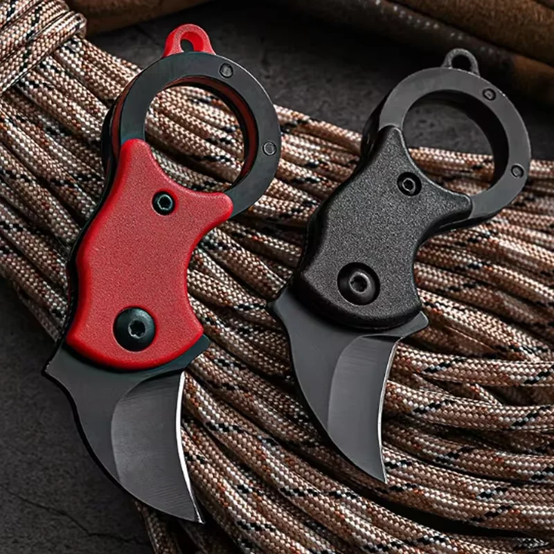 Outdoor Folding Knife Mini Portable EDC Key Fox Claw Necklace Knife Stainless Steel Express Open Box Camping Knife