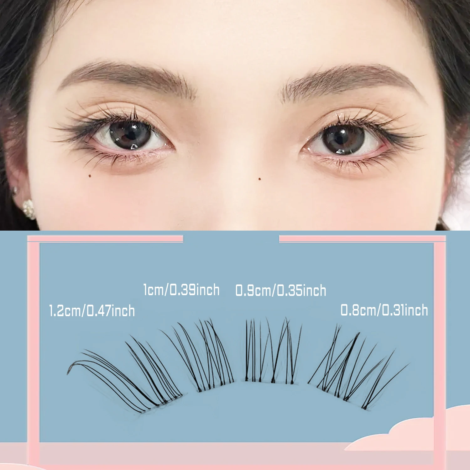 Marks Future 80 Pieces of Individual Eyelashes with Soft Light, Curved Cool Effect, Diagonal Flying Fox Style, Ultra-Fine Soft Fox-Style False Eyelashes for Women, Natural Sunflower Simulation, 2025 New Model