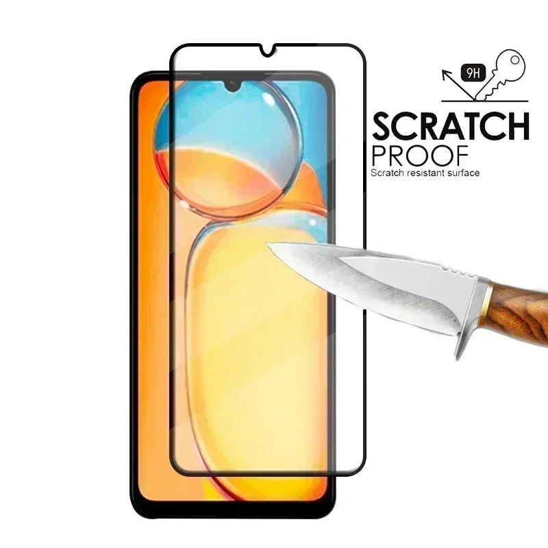 6-in-1 For Redmi 13C Glass Redmi 13C Tempered Glass Full Cover Glue 9H Phone Film Screen Protector Xiaomi Redmi 13C Lens Glass