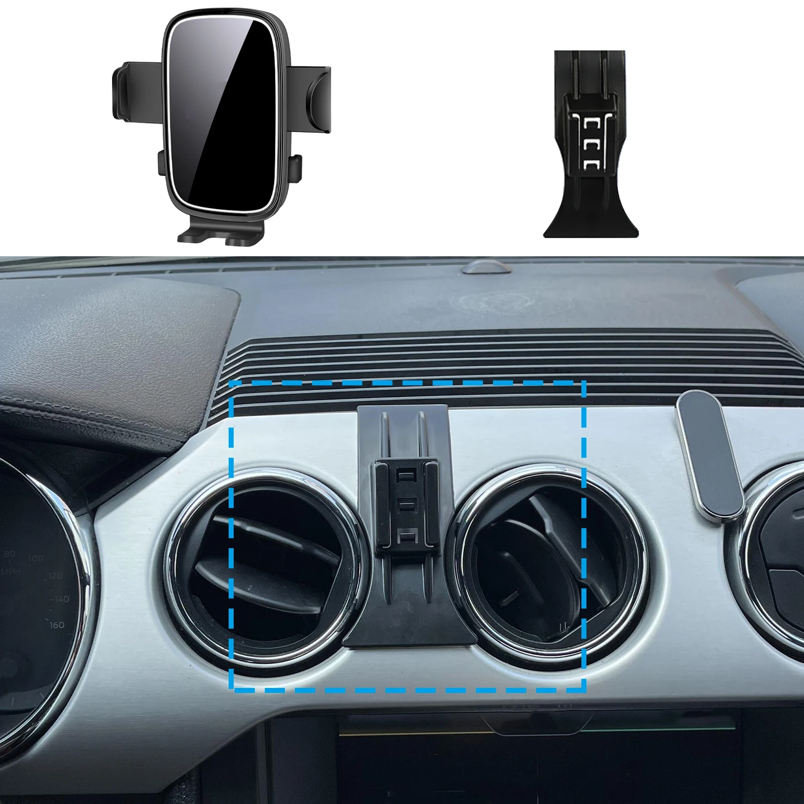 

fit for Ford Mustang 2015 2016 2017 2018-2021 Custom Fit Phone Holder Mount Dashboard Screen Base No Drill Car​​ accessoires