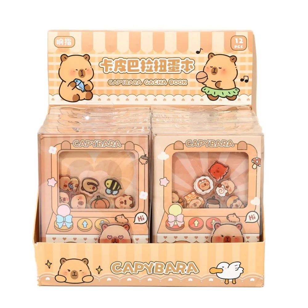 Przenośny Kolorowy Notatnik z Kapibarą w Stronach Wewnętrznych Gashapon Mahines Śliczny Mały Notatnik Wstrząsający Dziennik Kwadratowy Podkładka do Pisania Prezent dla Dzieci