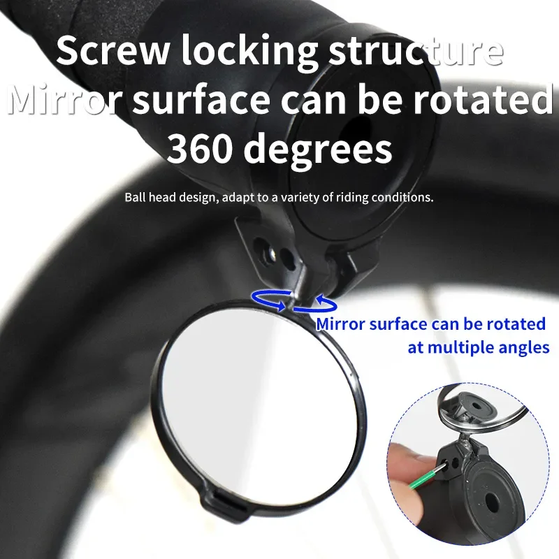 

CycloVision 360 Rotating Mirror System - Multi-Angle Reflector Handlebars for MTB and Road Bicycle Safety