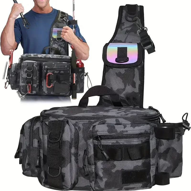 

Fishing Tackle Bag Backpack Bag Waterproof Suitcase for Fishing Crossbody Bags Waist Pack Gear Utility Storage Box Tactical Bag