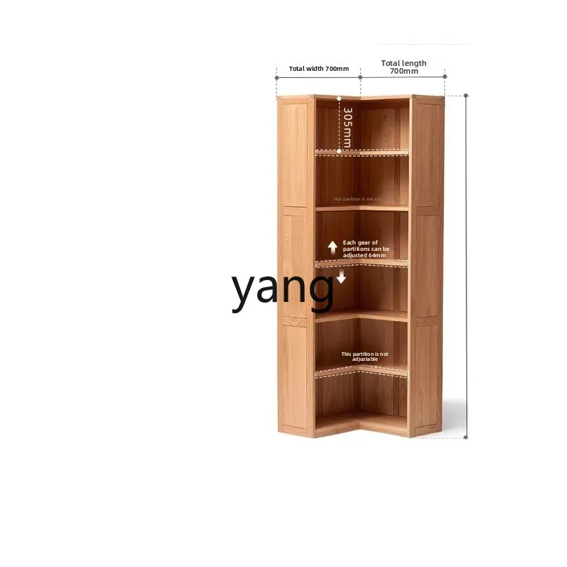 

LZR Corner Shelf Oak Display Cabinet Living Room Floor Bookcase Bookshelf