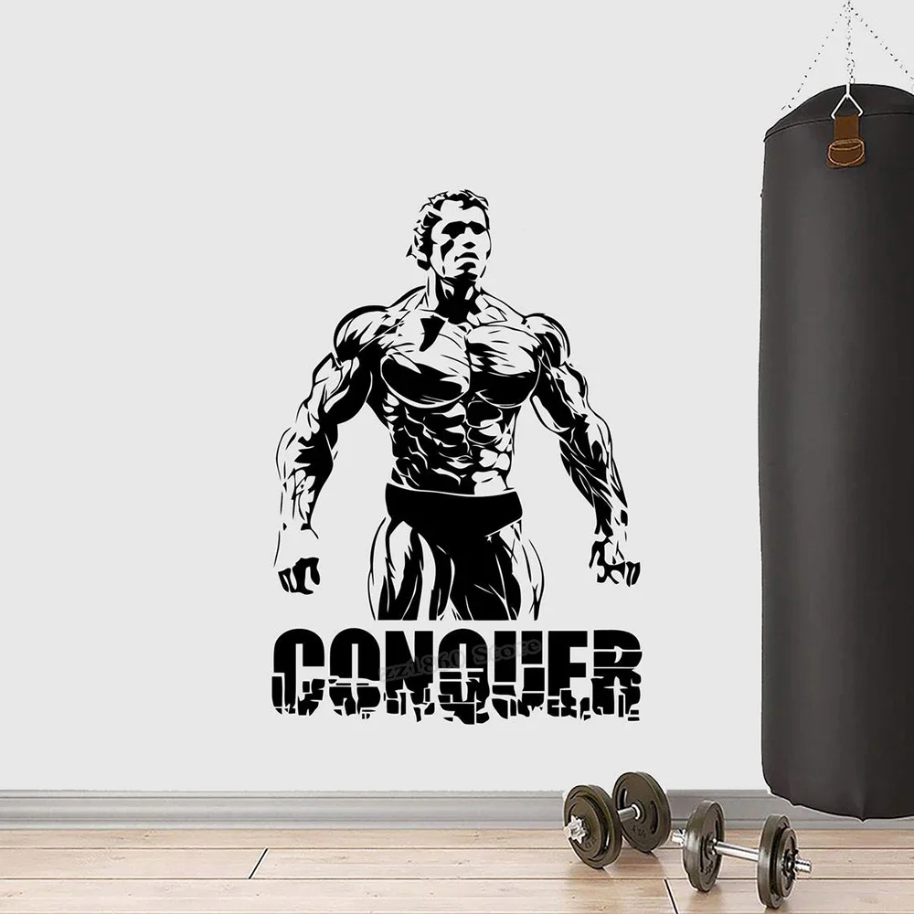 Autocollant mural en vinyle pour salle de Gym, décoration pour Fitness, cadeaux de Gym, décoration B647
