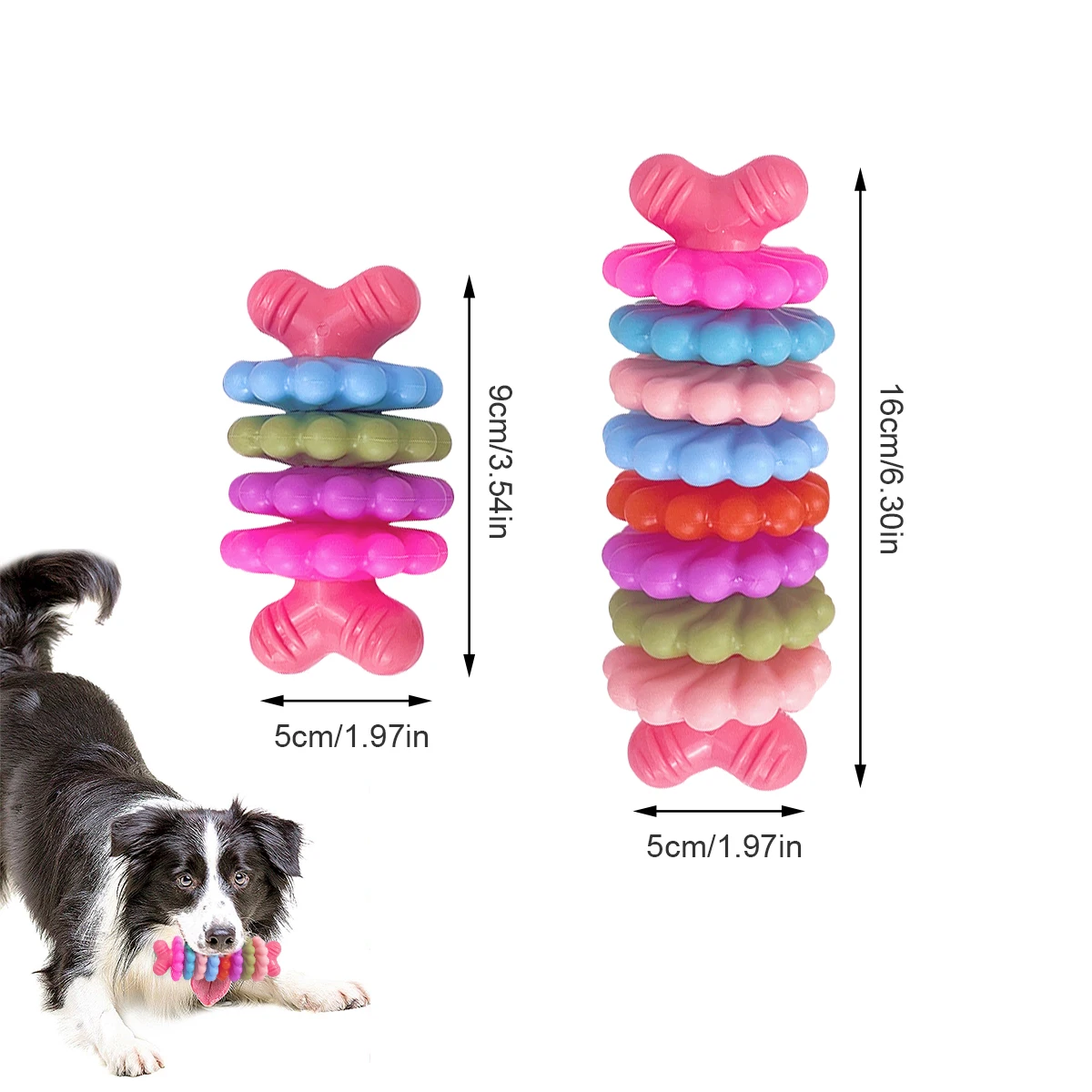 Dog Bone Chew Toys Teeth Cleaning Chew Stick Durable Rubber Interactivee Dog Toy Non-Toxic Anti-bite Puppy Toy Pet Dog Accessory