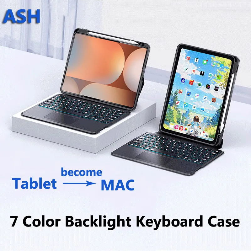 Keyboard Case for Samsung Galaxy Tab S10+ 12.4 S10 Plus 2024 S9 FE Plus 12.4 A9+ S8 11 S7 A8 10.5 S6 Lite 2024 PU Leather Case