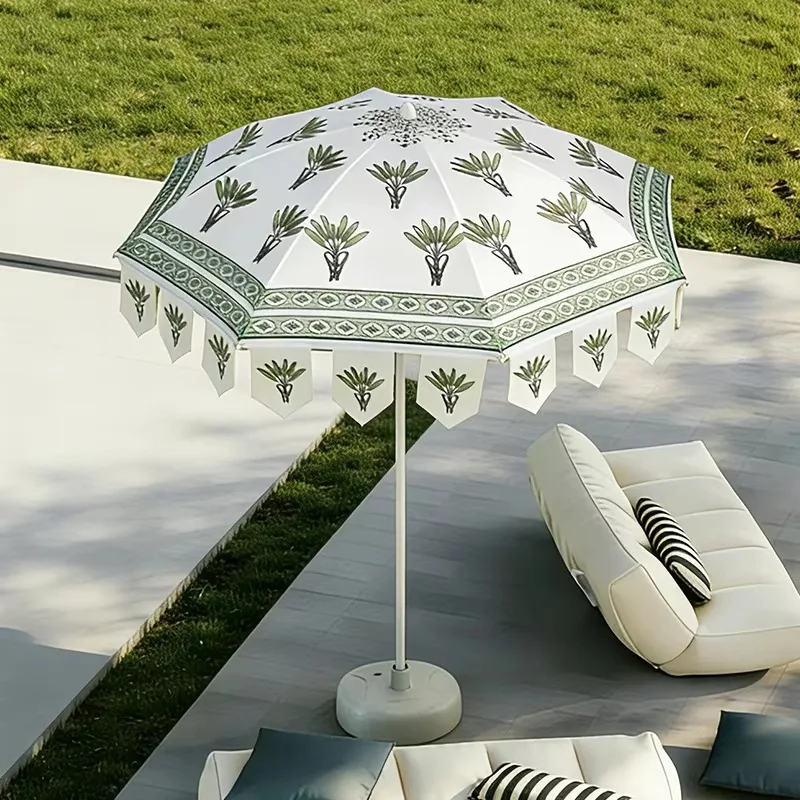 Outdoor Patio Sun Umbrella UV50+ Waterproof Windproof Garden Shade Canopy for Yard Poolside Cafe Rainy Day Use