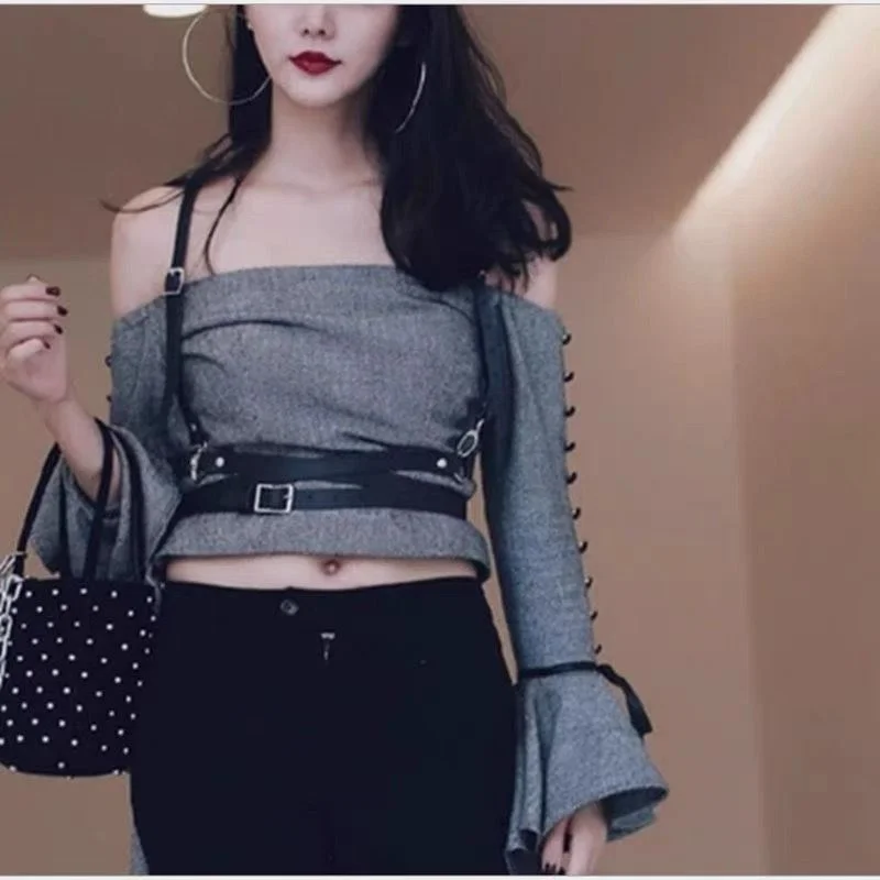 [حزام الخصر] حزام خصر جلدي كاجوال أنيق لكل زوج حزام شخصي قطعة واحدة وزرة حزام رفيع قميص خصر مختوم