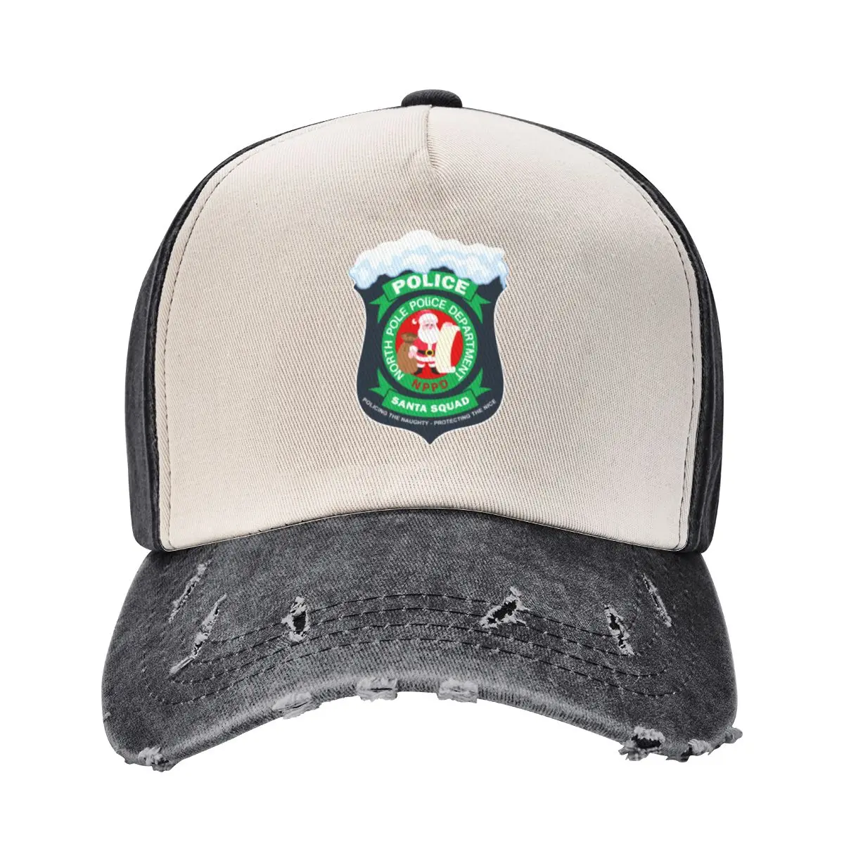 

North Pole Police Department Santa Squad Badge Baseball Cap Custom Cap Funny hats western Hat Women's Hats For The Sun Men's