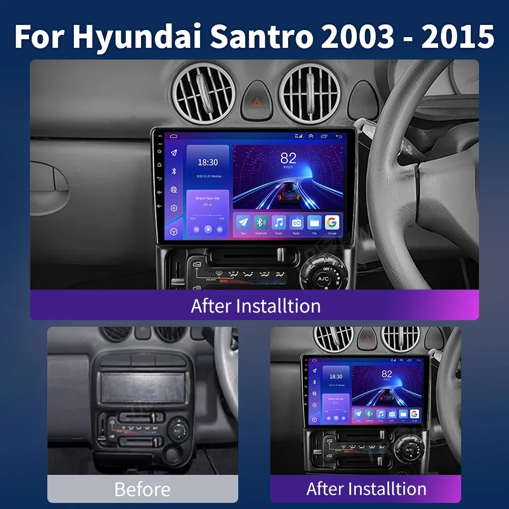 For Hyundai Santro 2003 - 2015 Right hand driver Car Radio Multimedia Video Player Navigation GPS Android No 2din 2 din dvd