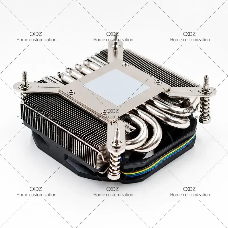 Ultra-thin 1U Industrial Computer CPU Radiator NAS All-in-One Machine for LGA 1151 1155 Copper Core HTPC Ultra-quiet 4-wire