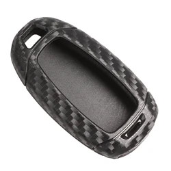 jingyuqin For Hyundai Elantra GT Kona 2018 2019 Santa Fe Veloster Carbon Fiber Silicone Remote Car Key Case Cover Fob