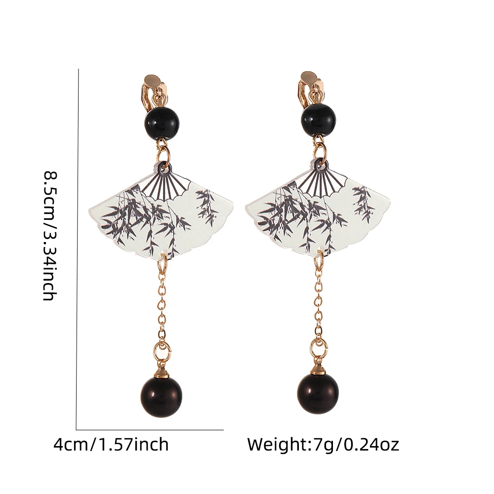 Simple Retro Elegant  Clip on Earrings Without Piercing Handmade Chinese Ancient Style Chinese Classic Earrings