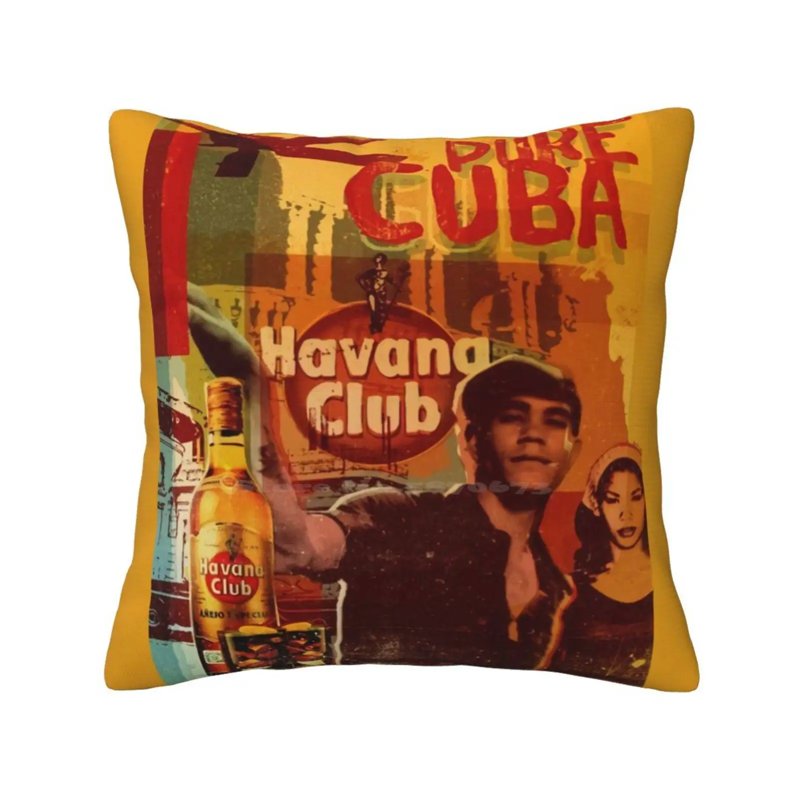 Vintage Pillowslip Pillowcase Vintage Rum Ron Bartender Drinking Cocktail Cuba Libre Mojito Bodeguita Beverage Habana