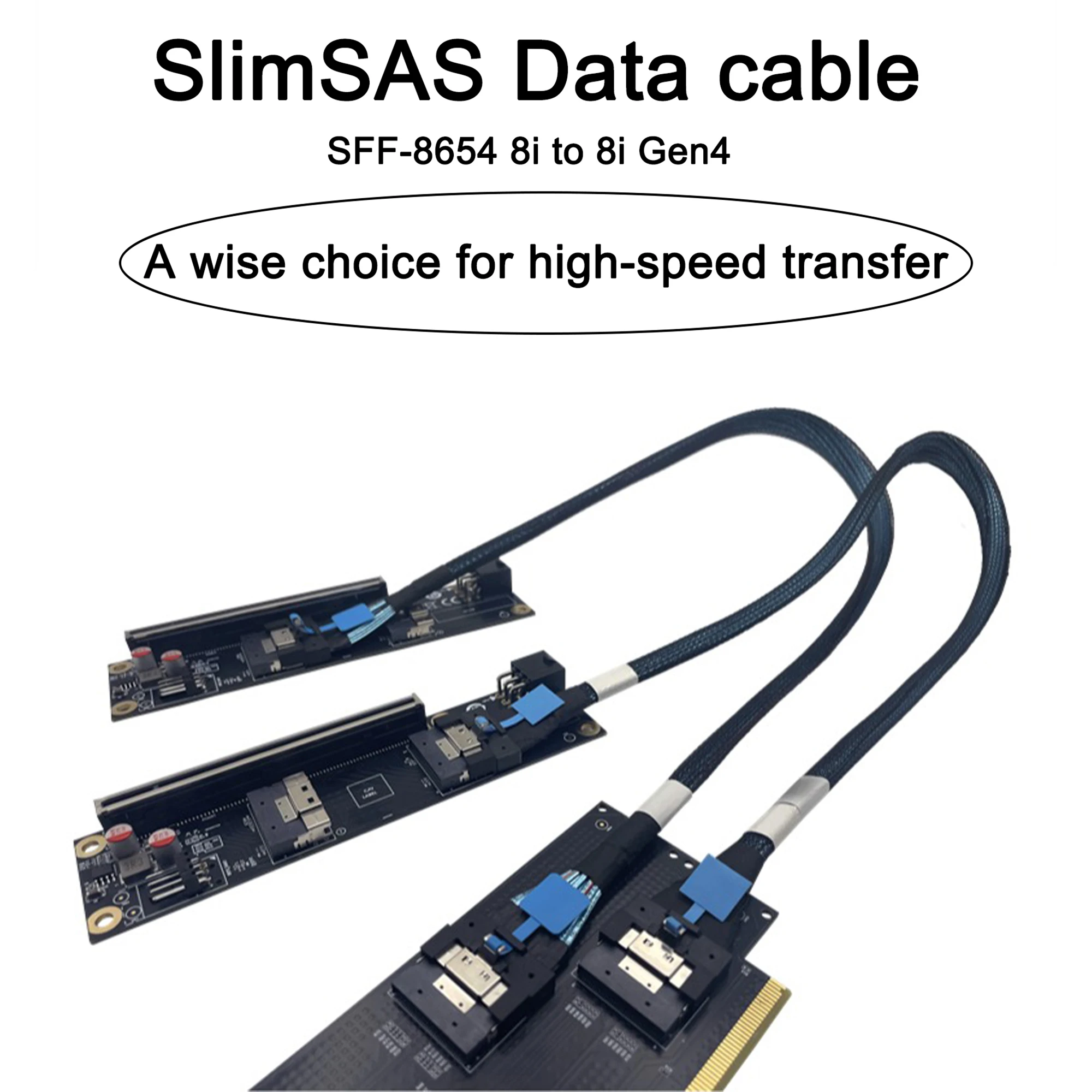 

Discrete GPU Graphics Card U.2 SSD Extension Adapter Baseplate PCI Express 4.0 X16 to SlimSAS SFF-8654 8i Converter Riser Cables