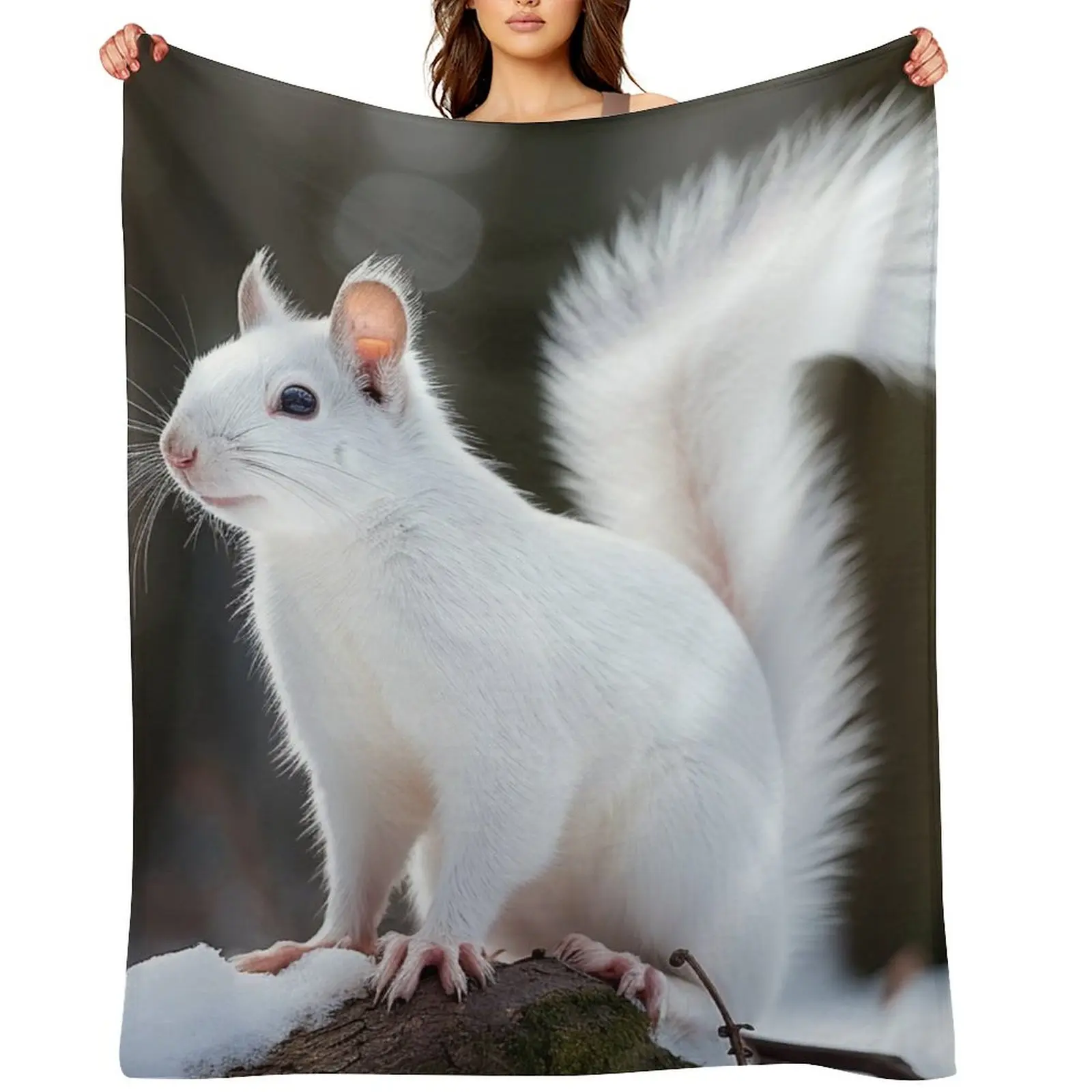 White Squirrel 01 Throw Blanket manga Retros Furrys Plush Blankets