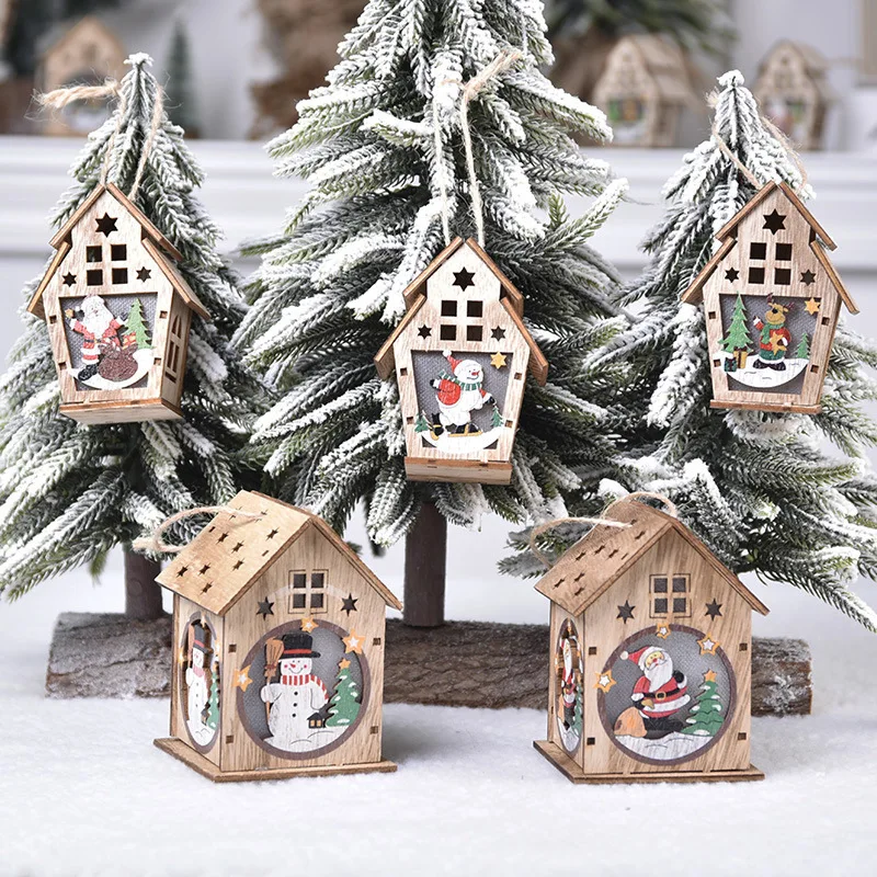 DIY Light Up Wooden Gingerbread House - Tiered Tray Centerpiece Decor for Farmhouse Christmas Tree