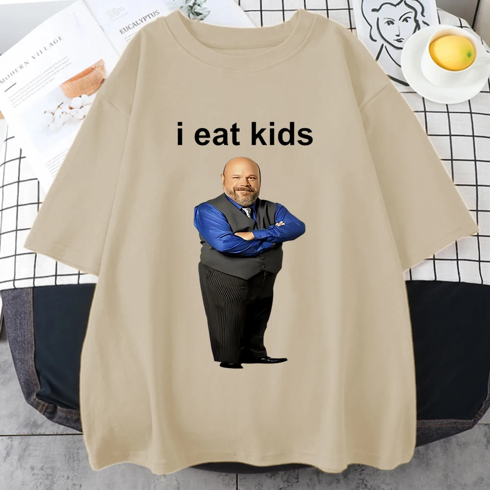 Bertram Eats I Eat Kids print T shirt Men Women funny High Quality  t-shirt harajuku Loose Pure Unisex O-Neck clothing