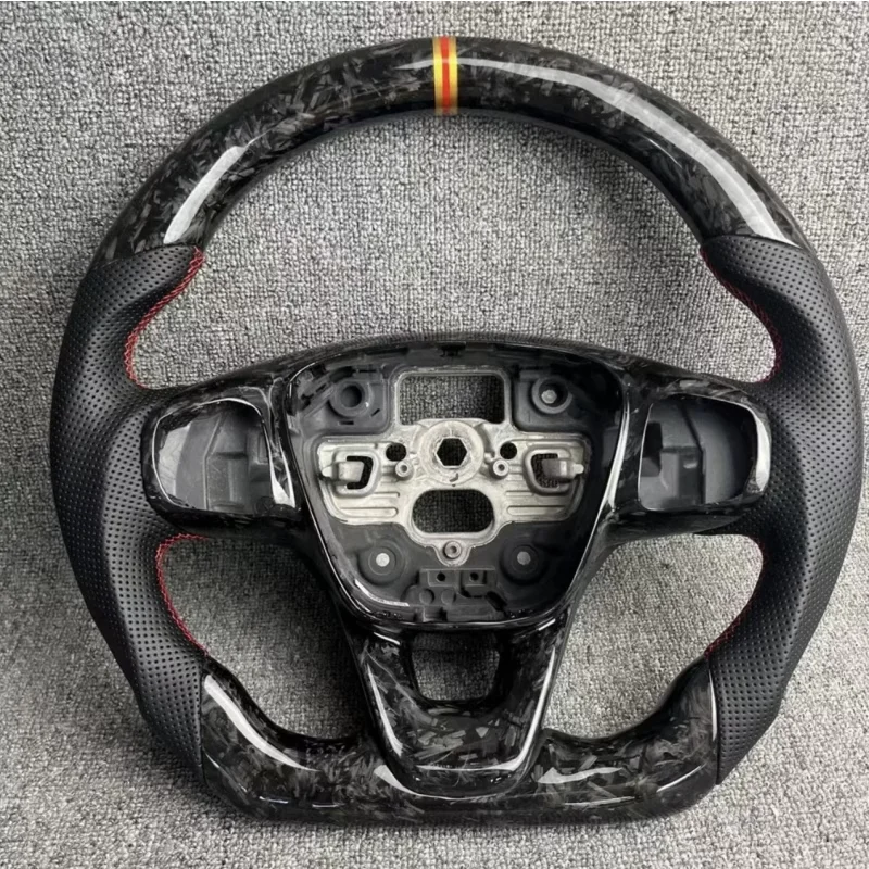 Custom Sports-Style Carbon Fiber Steering Wheel Black Interior Accessories for Dodge Charger Challenger SRT Cars