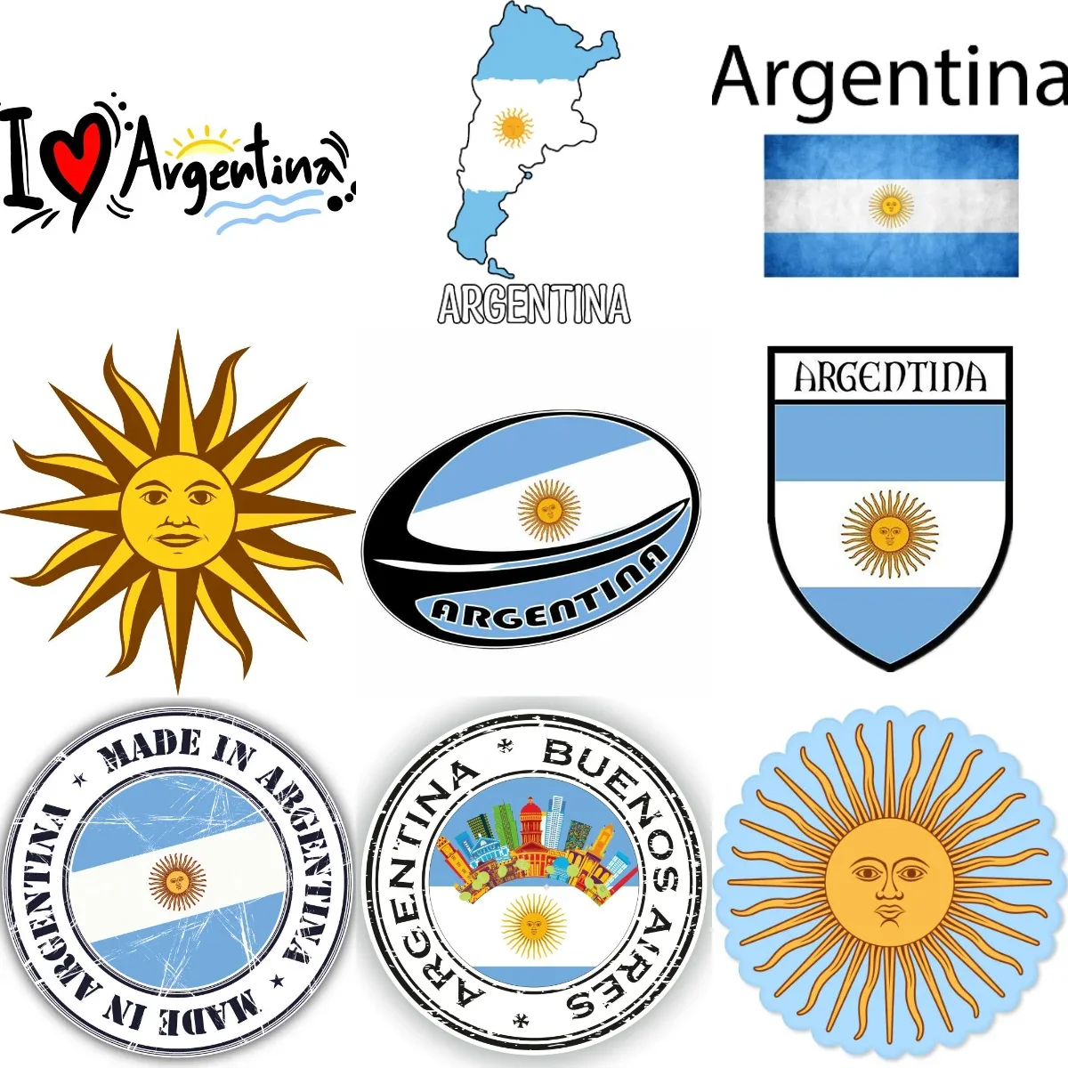 

Argentina Flag Map Emblem Creative Personalized Stickers for Car Motorcycle Off-road Helmet Wall Window Decoration Accessories