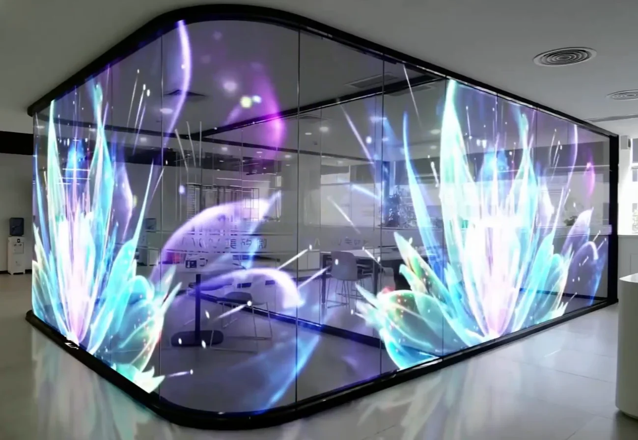 MDS Hoge Resolutie P3.9-7.81 Transparant LED-scherm Commercieel etalage voor winkels Liften PC Film Stick Retail