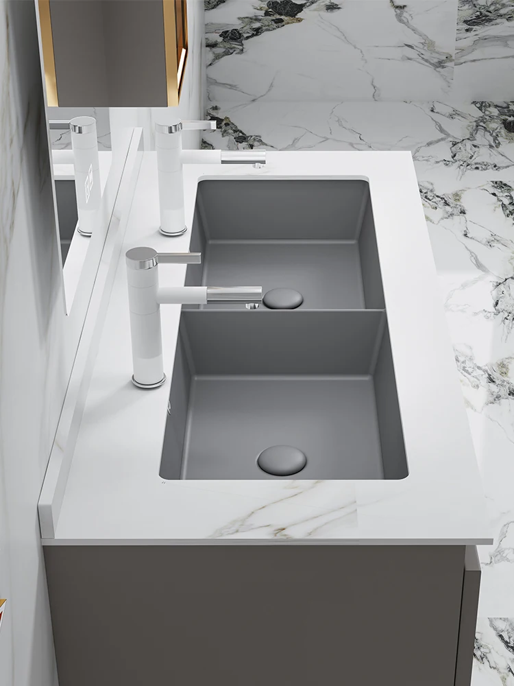 

New ceramic white/green/black/gray/color sink with two pots under the platform