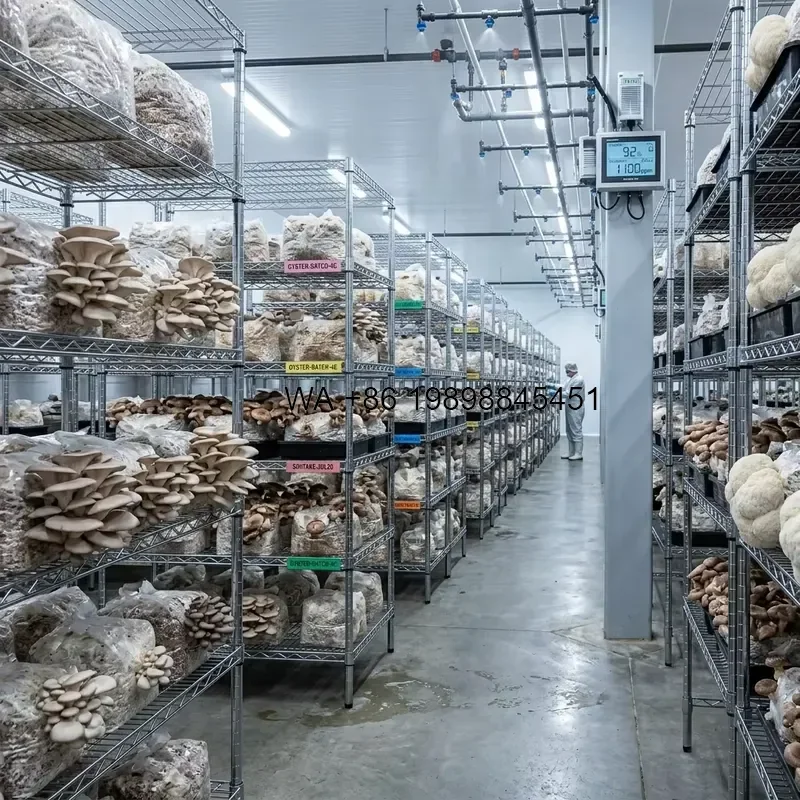 Wmwmnu NSF Certified 5 Tier Adjustable Chrome Wire Storage Rack Heavy Duty Metal Shelving for Mushroom Cultivation Farm